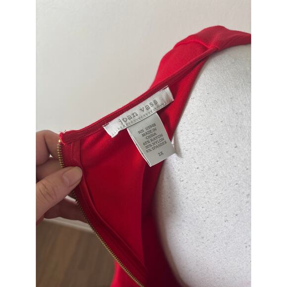 Joan Vass Red Three Quarter Sleeve Shift Dress Size 2X - Picture 4 of 4